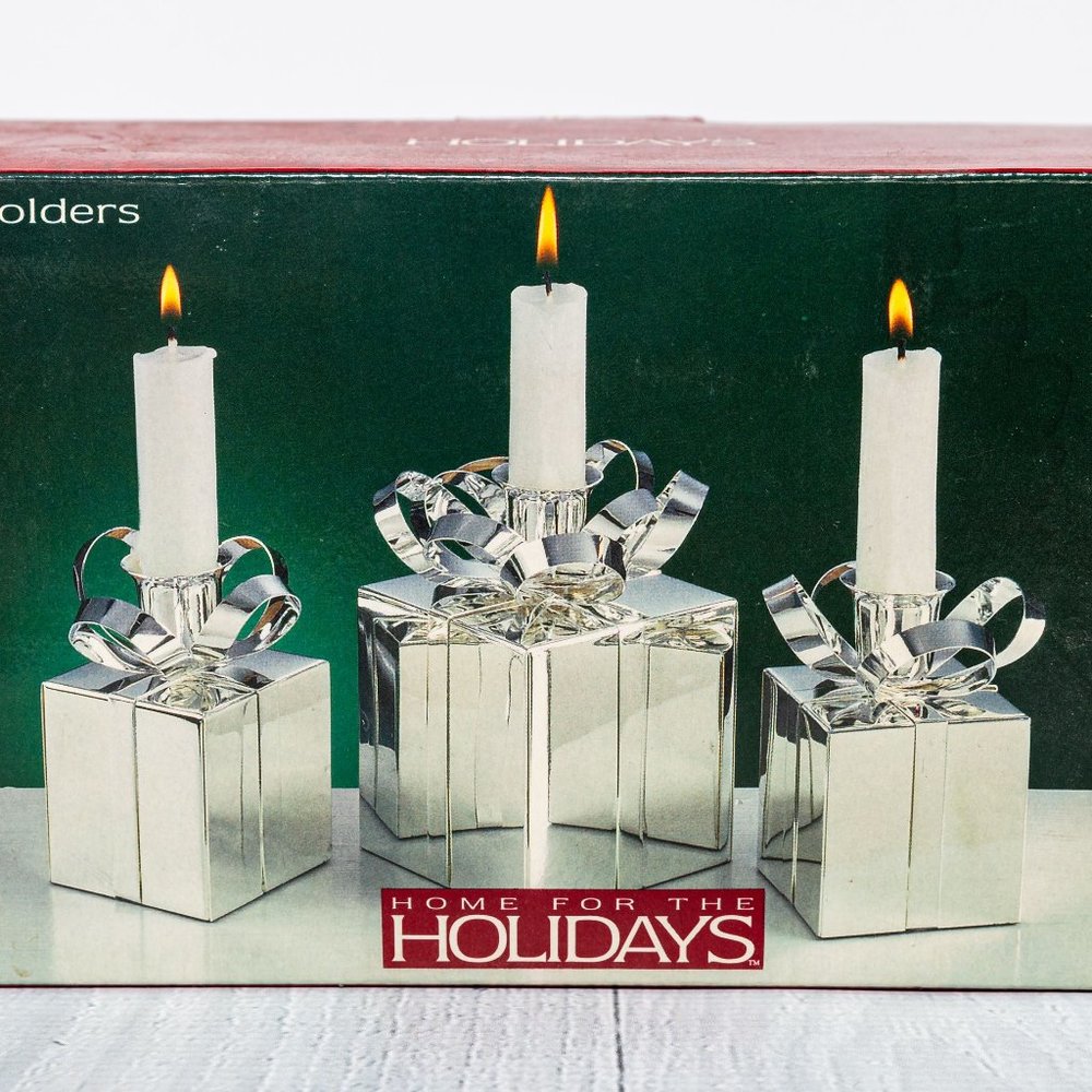 Holiday - Silver Plated Candle Holder Set